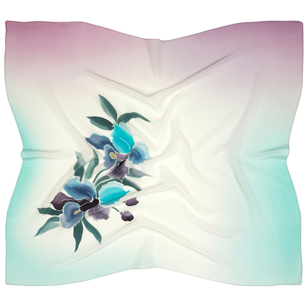 Apaszka jedwabna rcznie malowana 88x79 cm AM-1050